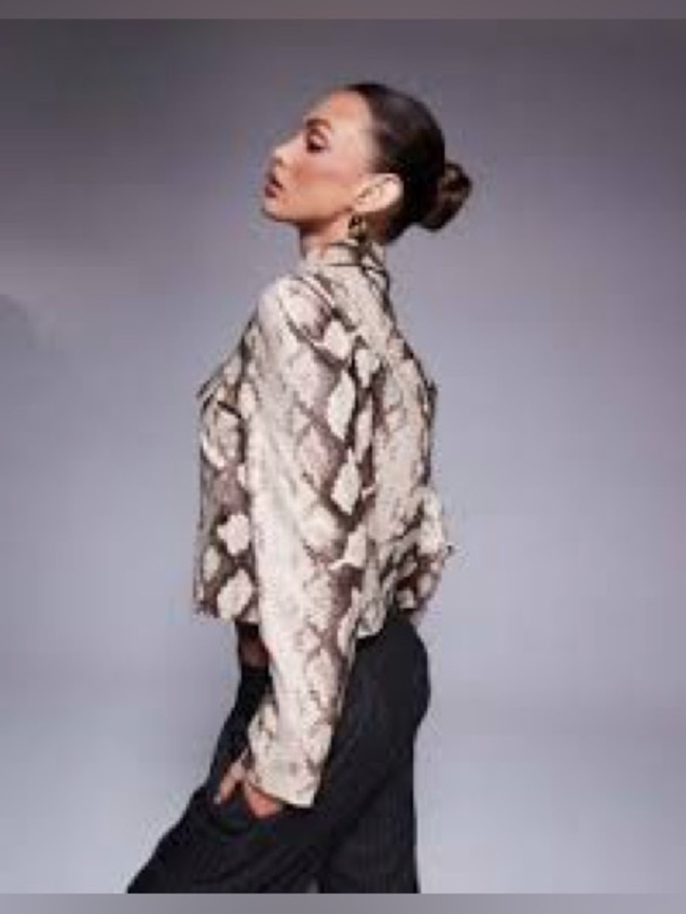 Trending Snake Print Pink Tartan Unique Contemporary Business Casual Blazer